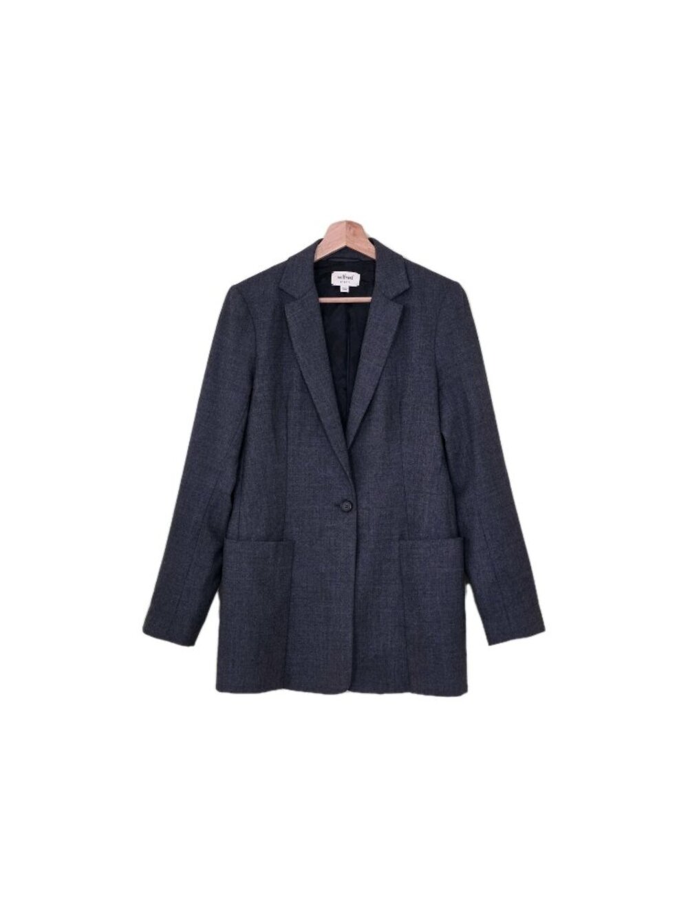 Aritzia Wilfred Wool Blazer Womens US 8 Gray Lined Office Siren Edgy Corporate